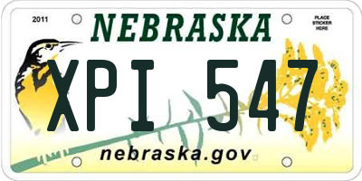 NE license plate XPI547