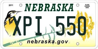 NE license plate XPI550