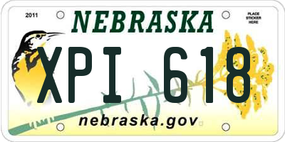 NE license plate XPI618