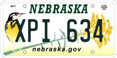 NE license plate XPI634