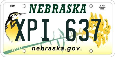 NE license plate XPI637