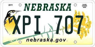 NE license plate XPI707