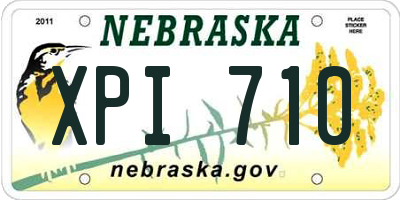 NE license plate XPI710