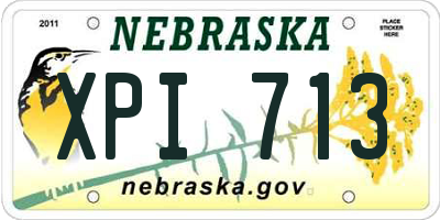 NE license plate XPI713