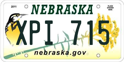 NE license plate XPI715