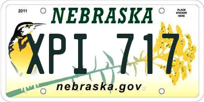 NE license plate XPI717