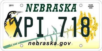 NE license plate XPI718