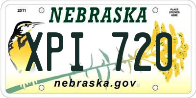 NE license plate XPI720