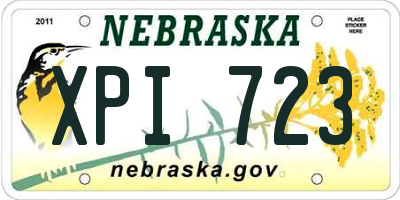 NE license plate XPI723