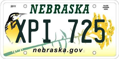 NE license plate XPI725