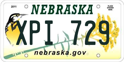 NE license plate XPI729