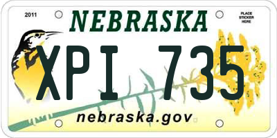 NE license plate XPI735