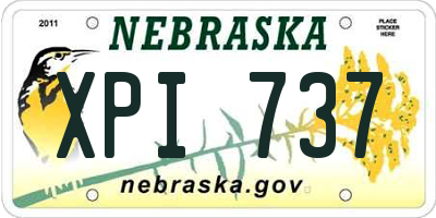 NE license plate XPI737