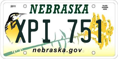 NE license plate XPI751