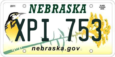 NE license plate XPI753