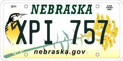 NE license plate XPI757