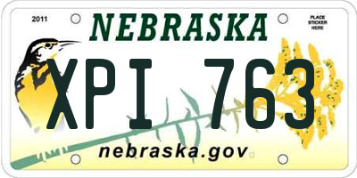 NE license plate XPI763