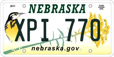 NE license plate XPI770