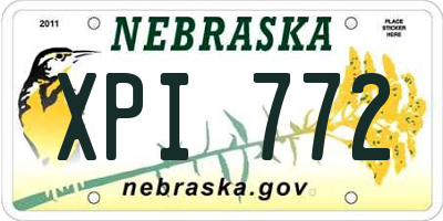 NE license plate XPI772