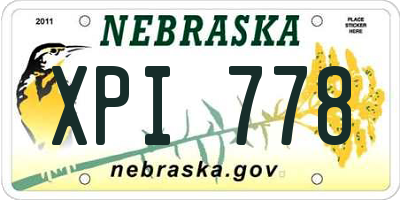 NE license plate XPI778