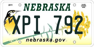 NE license plate XPI792