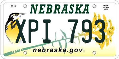NE license plate XPI793