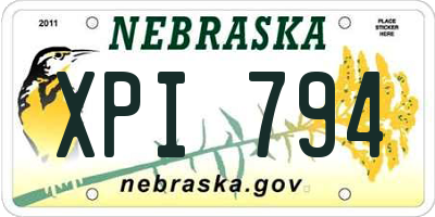 NE license plate XPI794