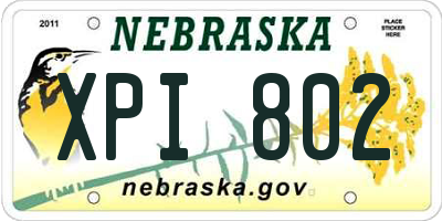 NE license plate XPI802