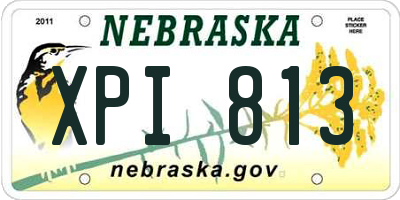 NE license plate XPI813