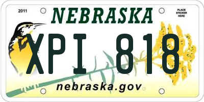 NE license plate XPI818
