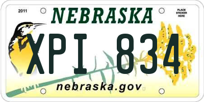 NE license plate XPI834