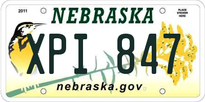 NE license plate XPI847