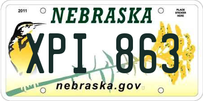 NE license plate XPI863