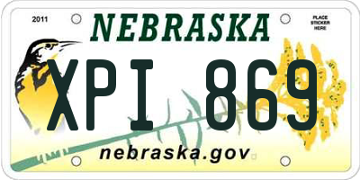 NE license plate XPI869