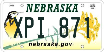 NE license plate XPI871