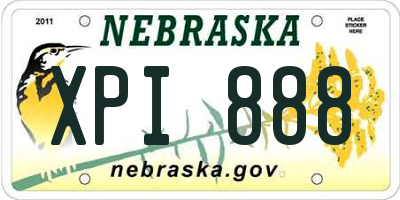 NE license plate XPI888