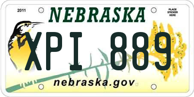NE license plate XPI889