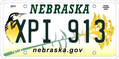 NE license plate XPI913
