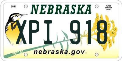 NE license plate XPI918