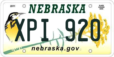 NE license plate XPI920