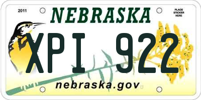 NE license plate XPI922
