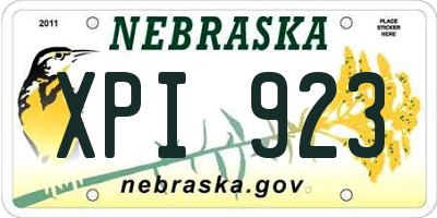 NE license plate XPI923