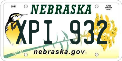 NE license plate XPI932