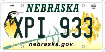 NE license plate XPI933