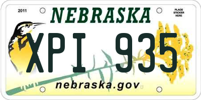 NE license plate XPI935