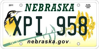 NE license plate XPI958