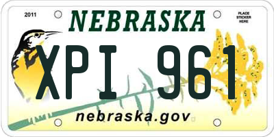 NE license plate XPI961