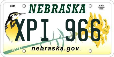 NE license plate XPI966