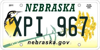 NE license plate XPI967