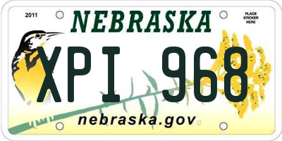 NE license plate XPI968